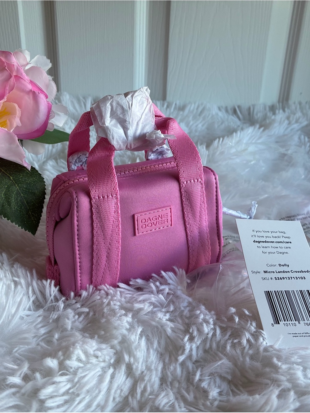NWT Dagne Dover Micro Landon Crossbody Bag in Dolly Pink